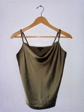 Banana Republic Olive Green Satin Cowl Neck Cami